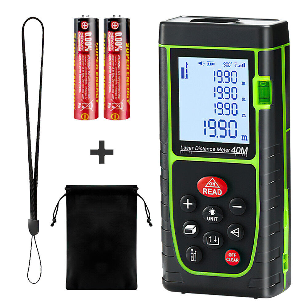 Laser Point Measure Distance Meter Range Finder 40m 130FT Handheld Digital Tool