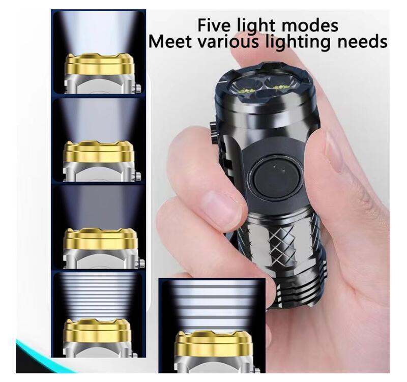 Three-Eyed Monster Mini Super Power Flashlight Pocket Clip Flashlight