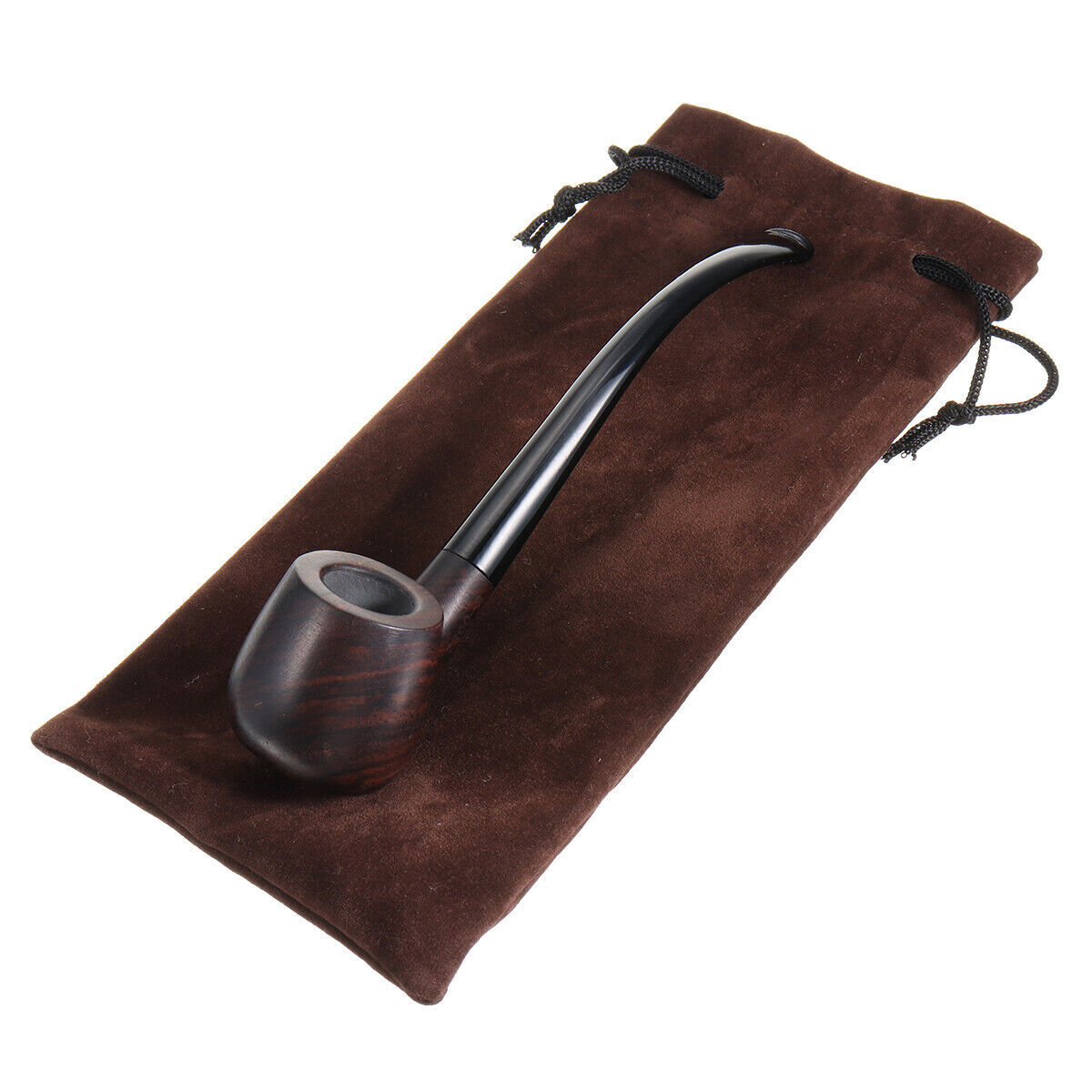 Long Tobacco Smoking Pipe Churchwarden Style Handmade Ebony For Men's Gift