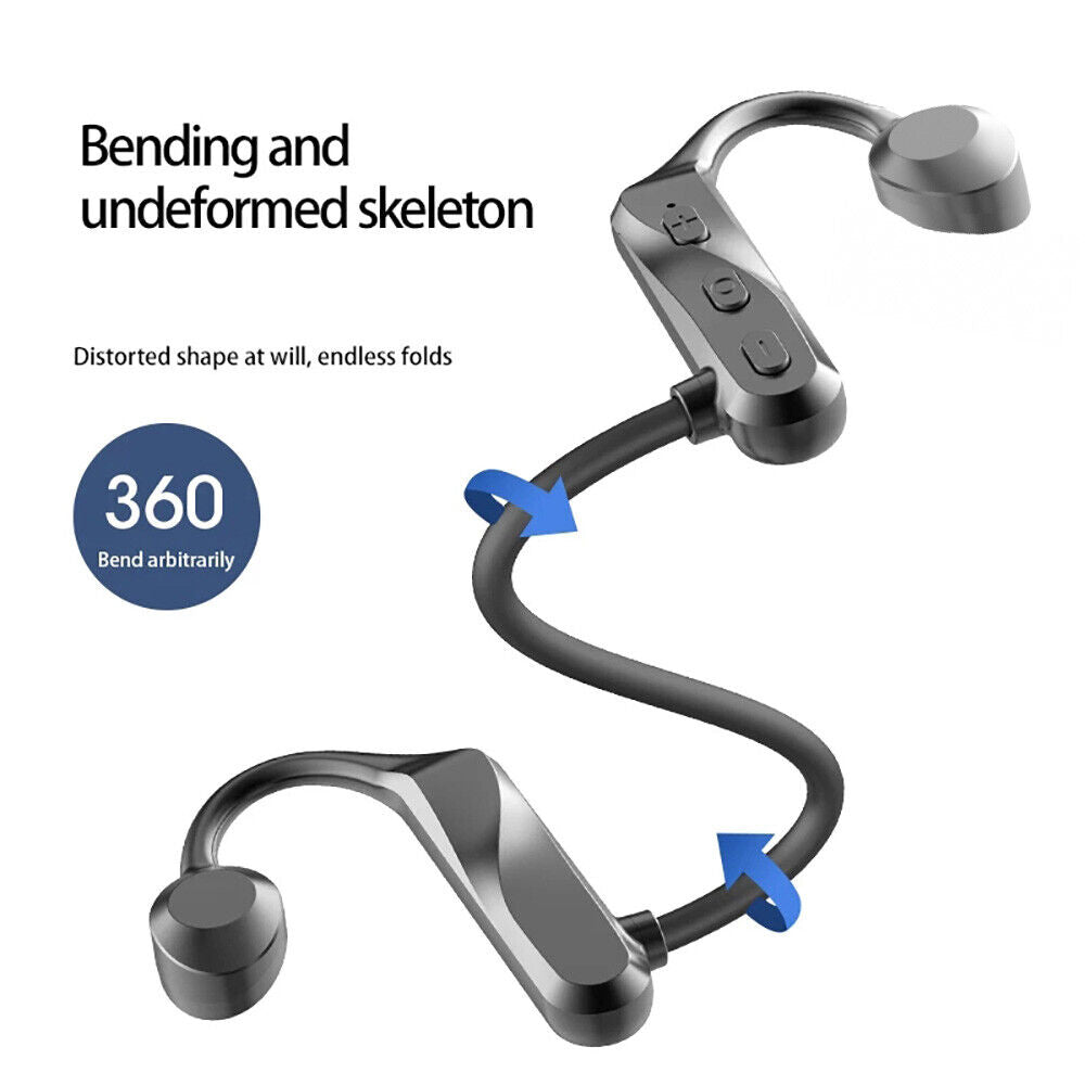 Waterproof Bone Conduction Earphones Wireless Headphones Headset Sport Bluetooth