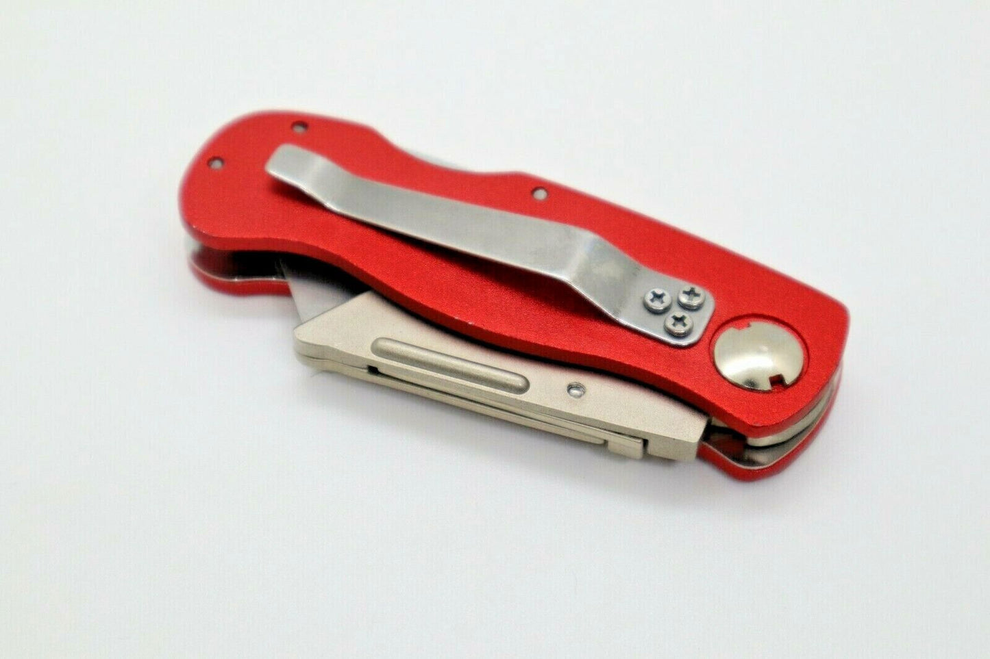 Folding Utility Knife Blades Box Cutter Pocket Knife Survival DIY Clip Light