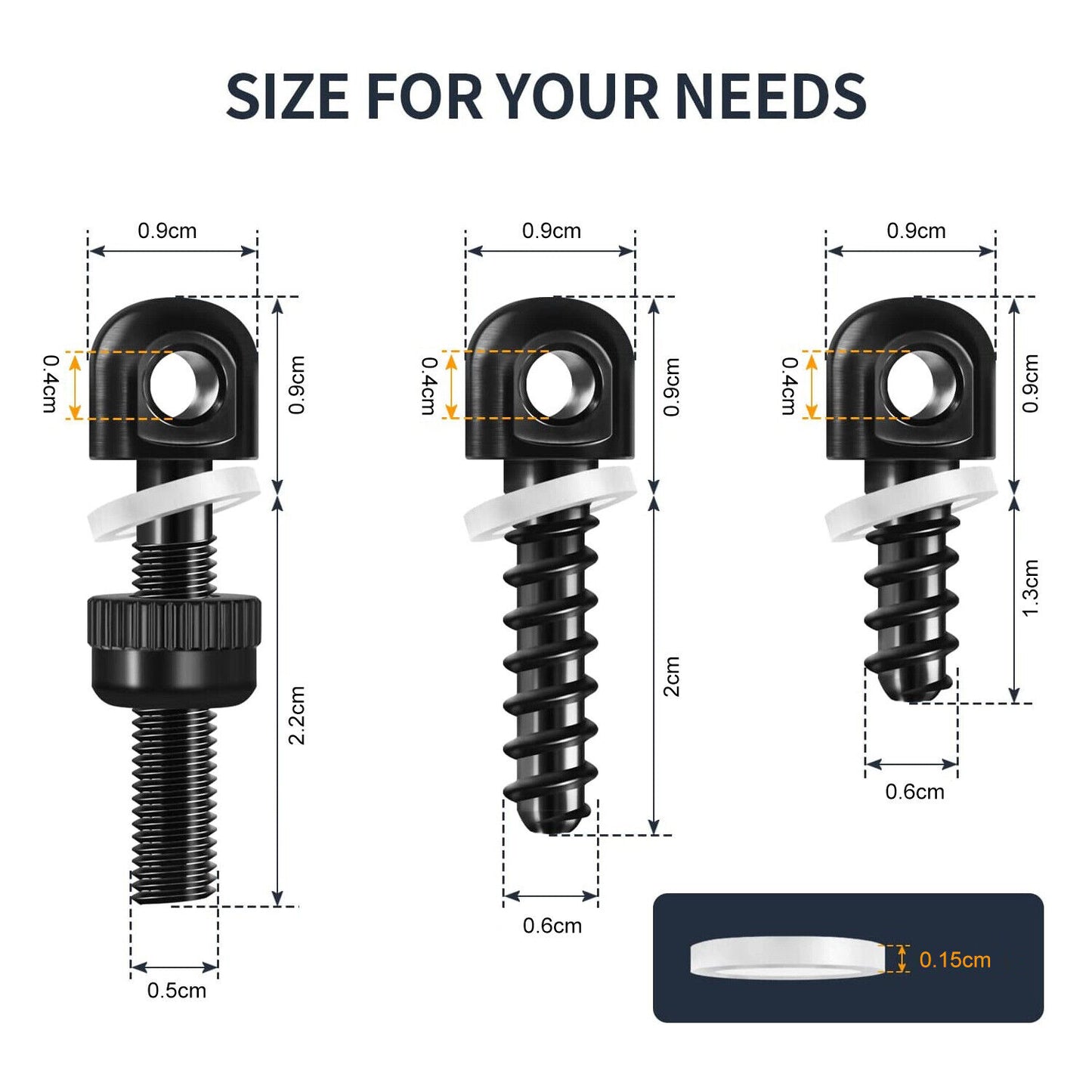 3pc Studs Mounting Screw Set Kit For Rifles Swivel Sling Stud Base Hunting