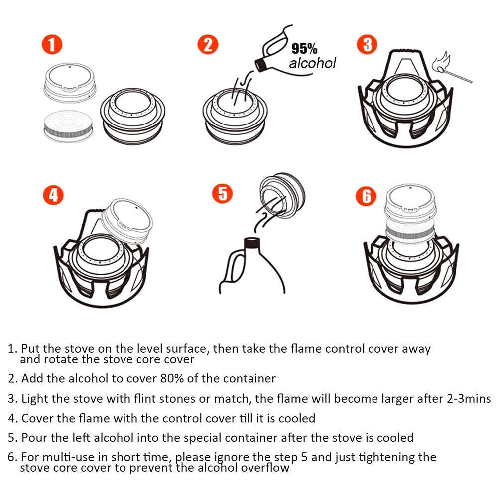 Mini Spirit Burner Alcohol Stove For Outdoor Hiking Camping Picnic Portable