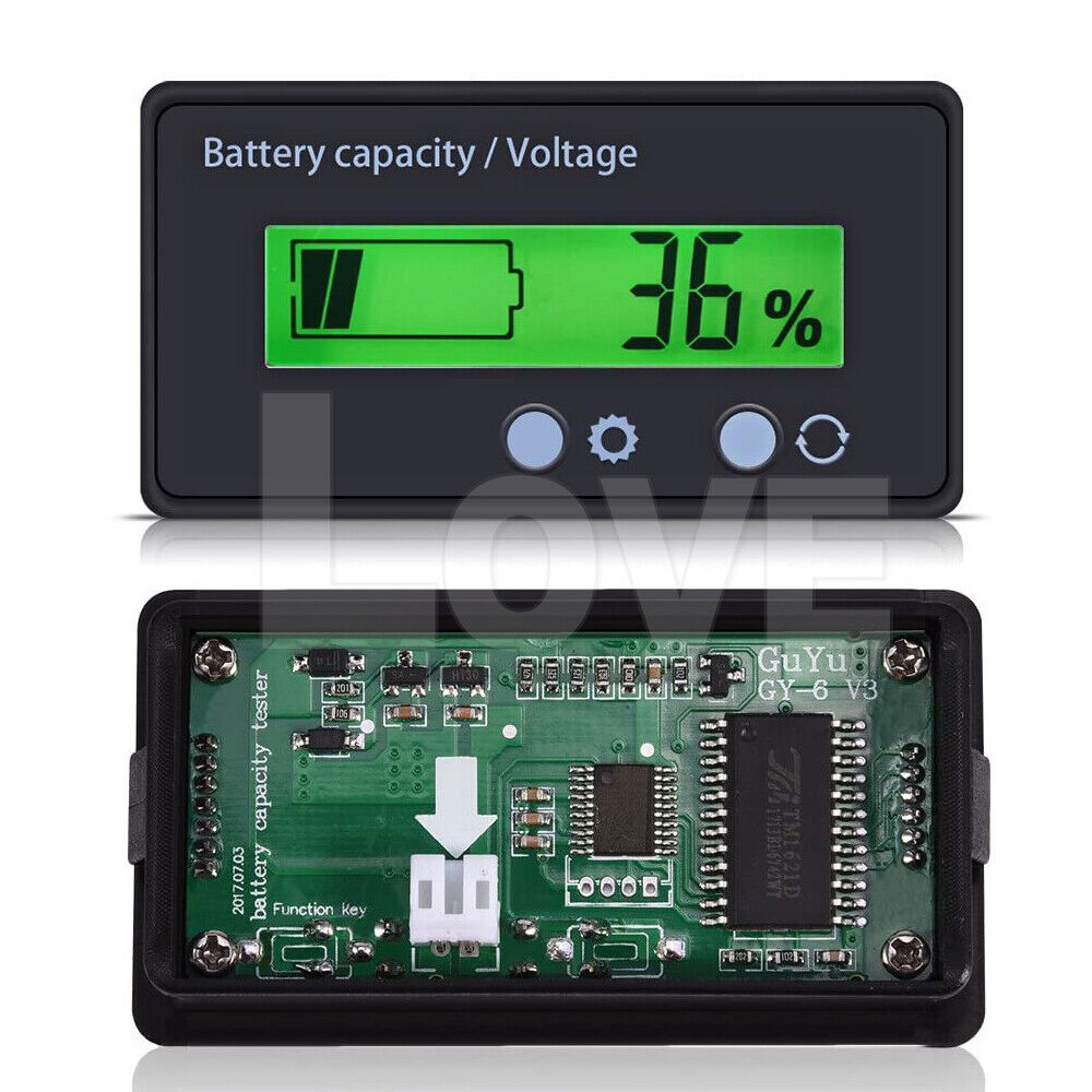 LCD 12V 24V 36V 48V Battery Status Voltage Voltmeter Monitor Meter Caravan NEW