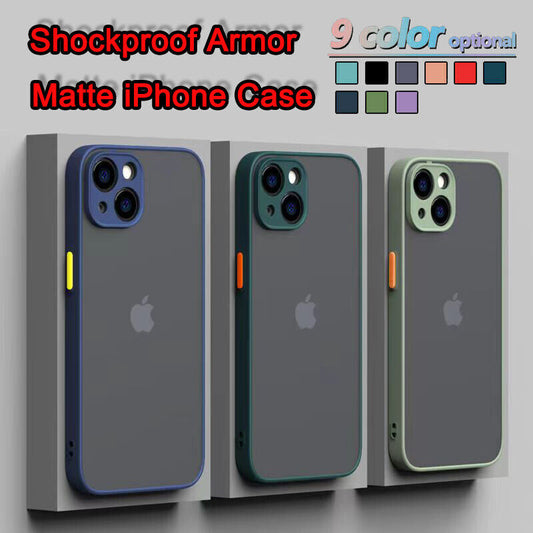 Matte Shockproof Armor Case For iPhone 15 14 13 12 11 Pro Max XR XS 8 7 SE Cover