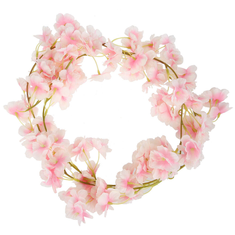 Artificial Cherry Rattan Blossom Flower Garland Vine Hang Wedding Garden Decor