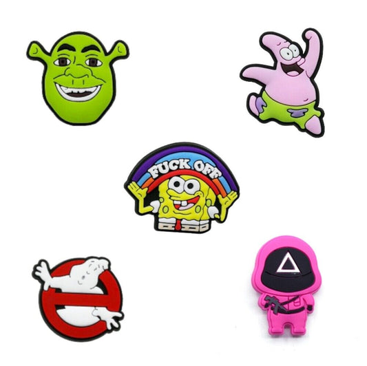 Movies / TV - Jibbitz Charms for Crocs shoes SPONGE BOB GHOSTBUSTERS SQUID GAMES