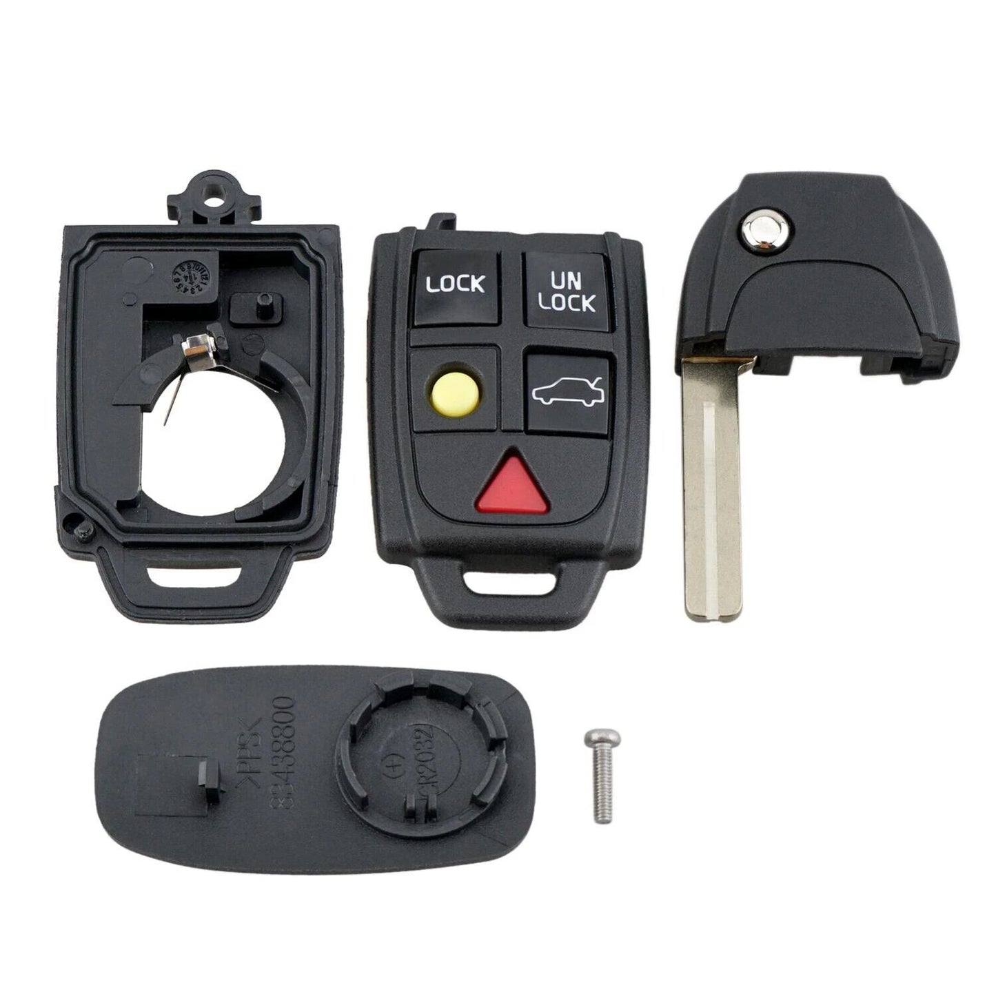 5 Button Suitable for Volvo XC90 V70 XC70 S60 S80 Flip Remote Key Shell Case Fob