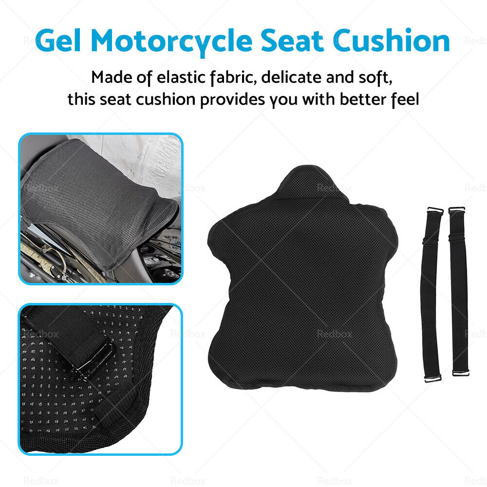 Motorcycle Comfort Gel Seat Cushion Universal Air Motorbike Pillow Pad Cover