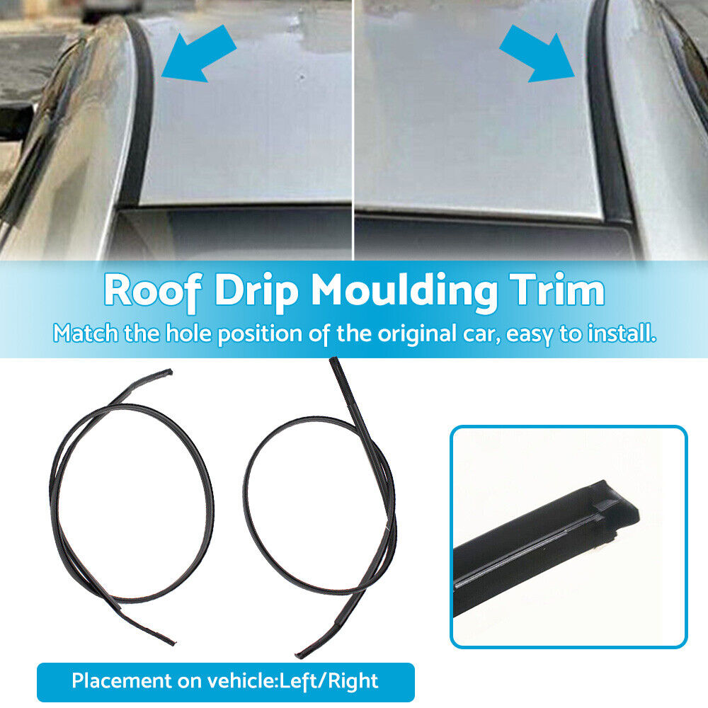 LH & RH Side Roof Drip Moulding Trim Suitable For 06-16 Toyota Yaris Hatchback