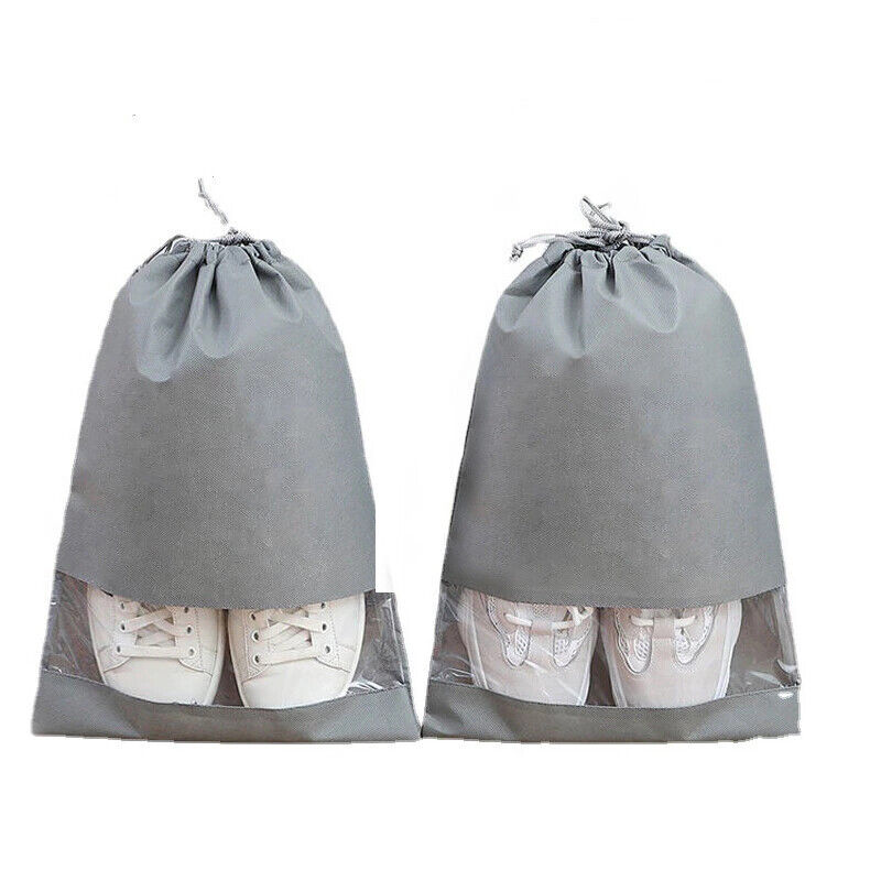 5x Portable Shoes Bag Travel Sport Storage Pouch Drawstring Dust Bags Non-Woven