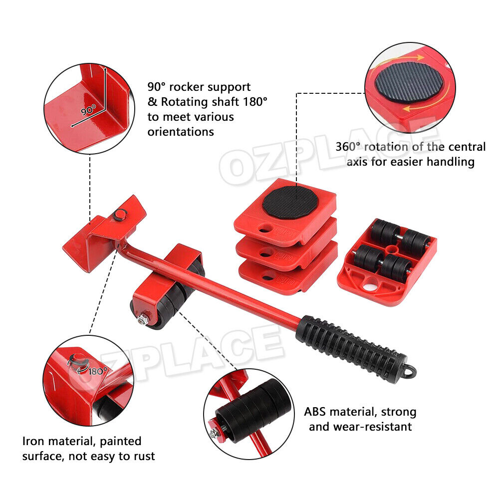 Heavy Furniture Moving Lifter Roller Move Tool Set Wheel Mover Sliders Kit