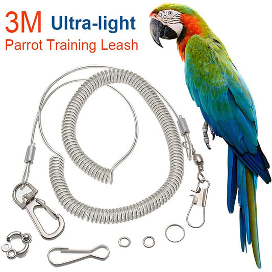 3M Bird Leash w/Leg Ring Ultra-light Parrot Bird Harness Flying Training Rope