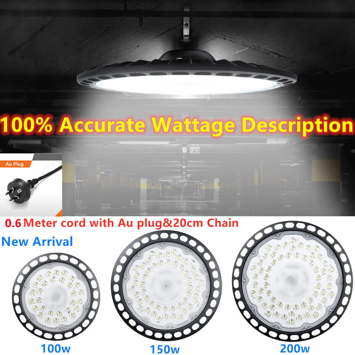 UFO LED High Bay Light 100W 150W 200W Warehouse Industrial Factory