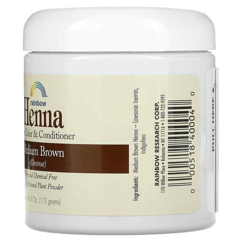 Rainbow Henna Hair colour & Conditioner Medium Brown chemical Free Natural