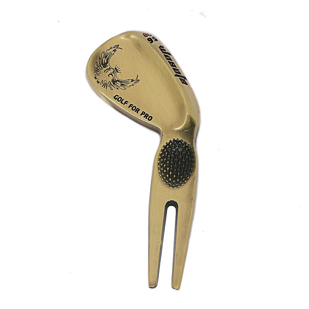 Metal Golf Green Repair Fork Golf Divot Tools with Ball Marker Golf Ball Marker