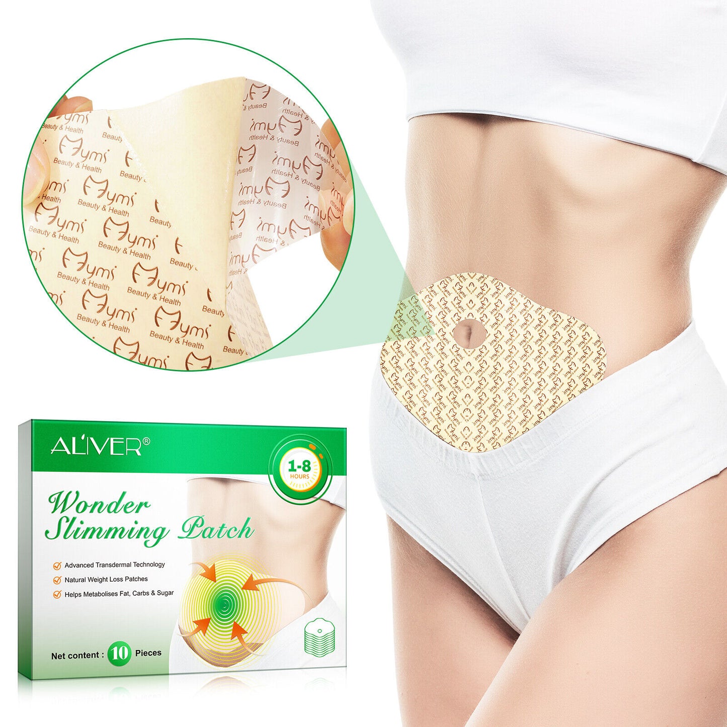 Get Rid Wonder Belly Patches Weight Loss Slimming Fat Burner Stomach Body Wrap