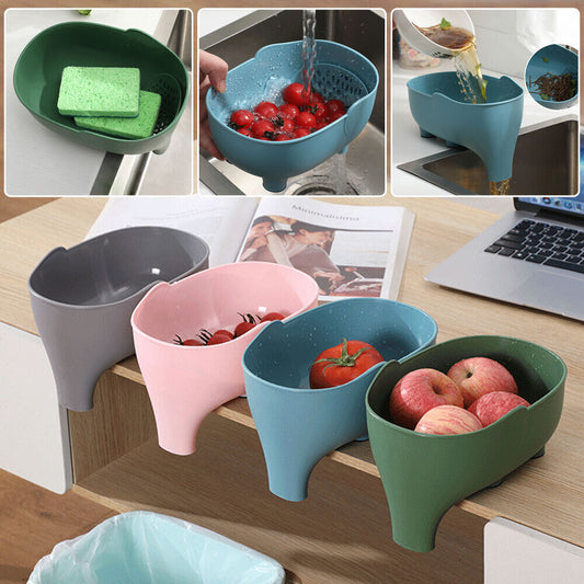 Vegetable and Fruit Washing Basket Food Rice Drainer Bowl Kitchen Storage LR