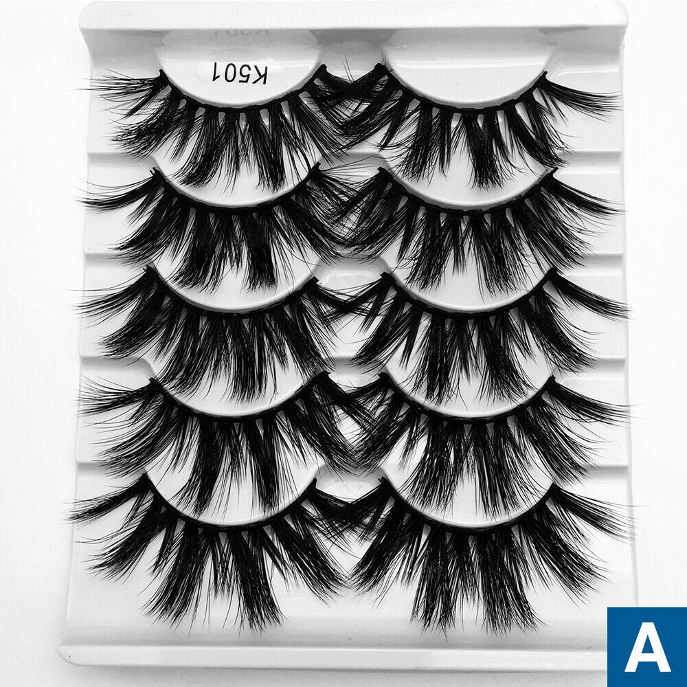 5 Pairs Mink 3D Natural Thick False Fake Eyelashes Eye Lashes Makeup Extension