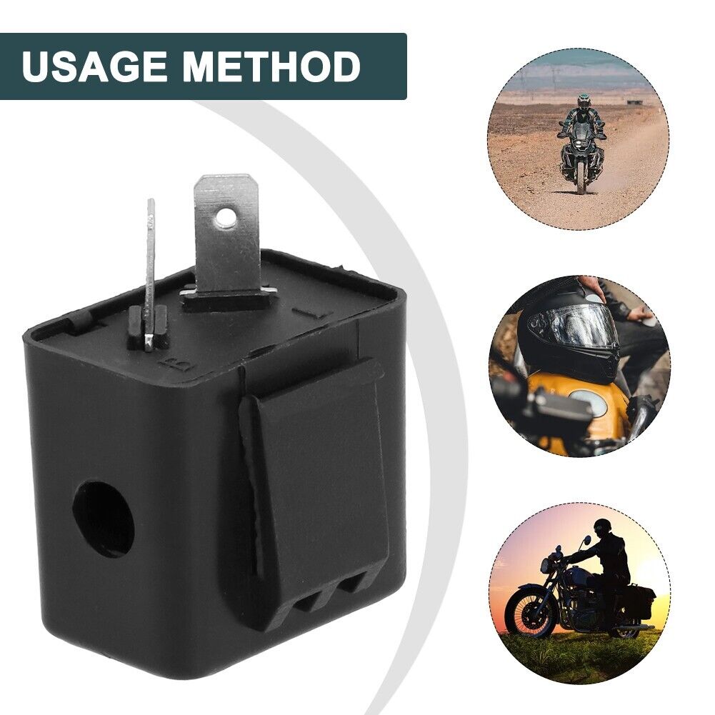 48V 2Pin Motorcycle Blinker Adjustable LED Flasher Relay Turn Signal Indicator