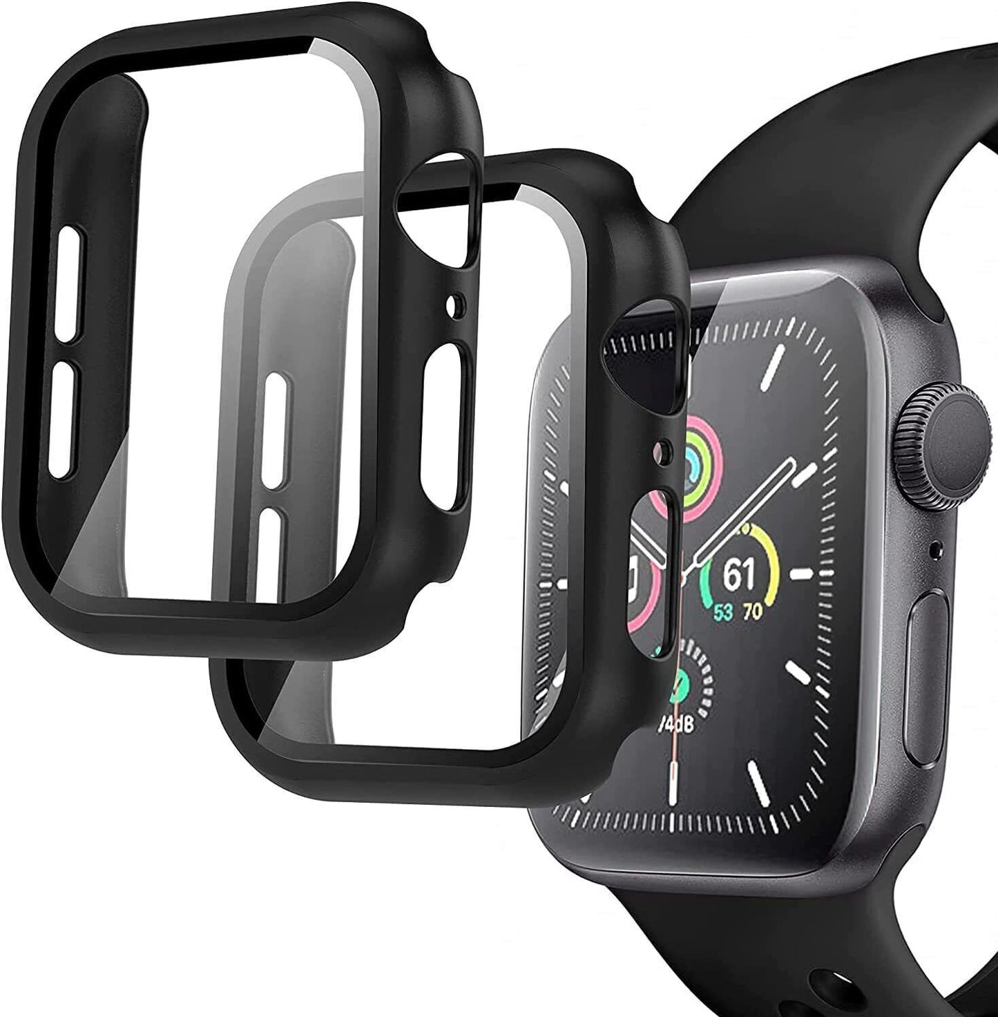 For Apple Watch iWatch SE 7 6 5 4 40/44/41/45mm Screen Protector Case Full Cover适用于 Apple Watch iWatch SE 7 6 5 4 40/44/41/45 毫米屏幕保护壳全盖