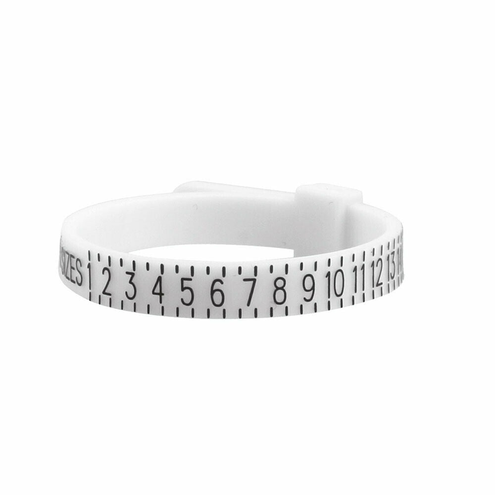 5pcs Ring Sizer Measure Tool Gauge Plastic Finger Sizing Finder Reusable