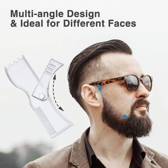 Beard Shaping Template Tool Trimming Barber Shaper for Shaving Stencil Line Up