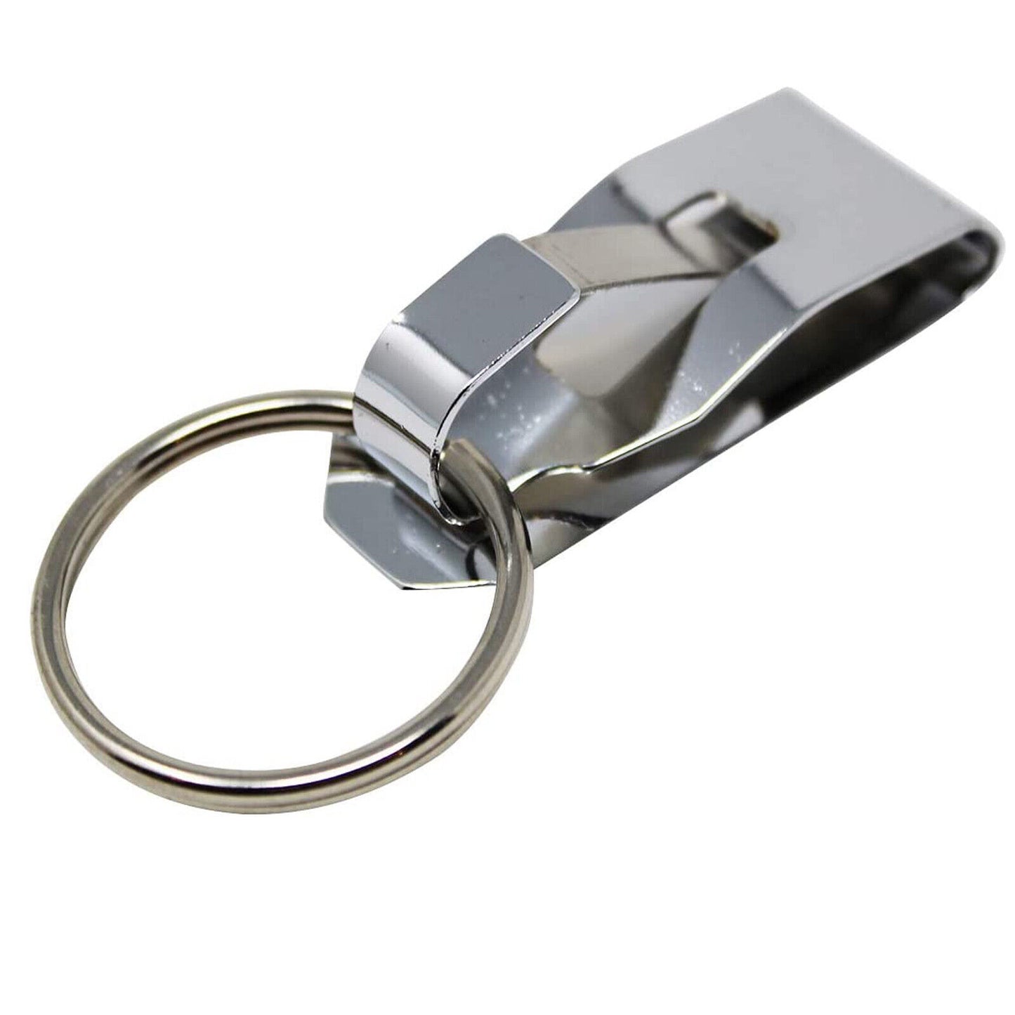 4PCS Quick Release Steel Keychain Metal Belt Clip Ring Classic Holder Key Silver