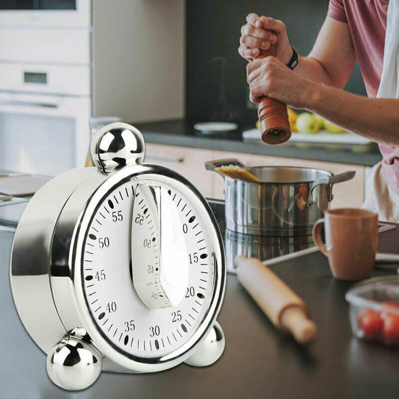 60 Minutes Mechanical Timer Kitchen Baking Cooking Reminder Loud Alarm Clock