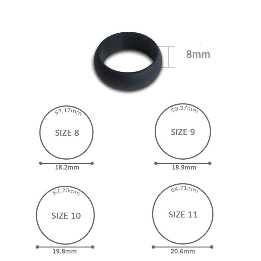 Silicone Rubber Wedding Ring Bands Flexible Comfortable Safe Work Sport Gym 3PCS