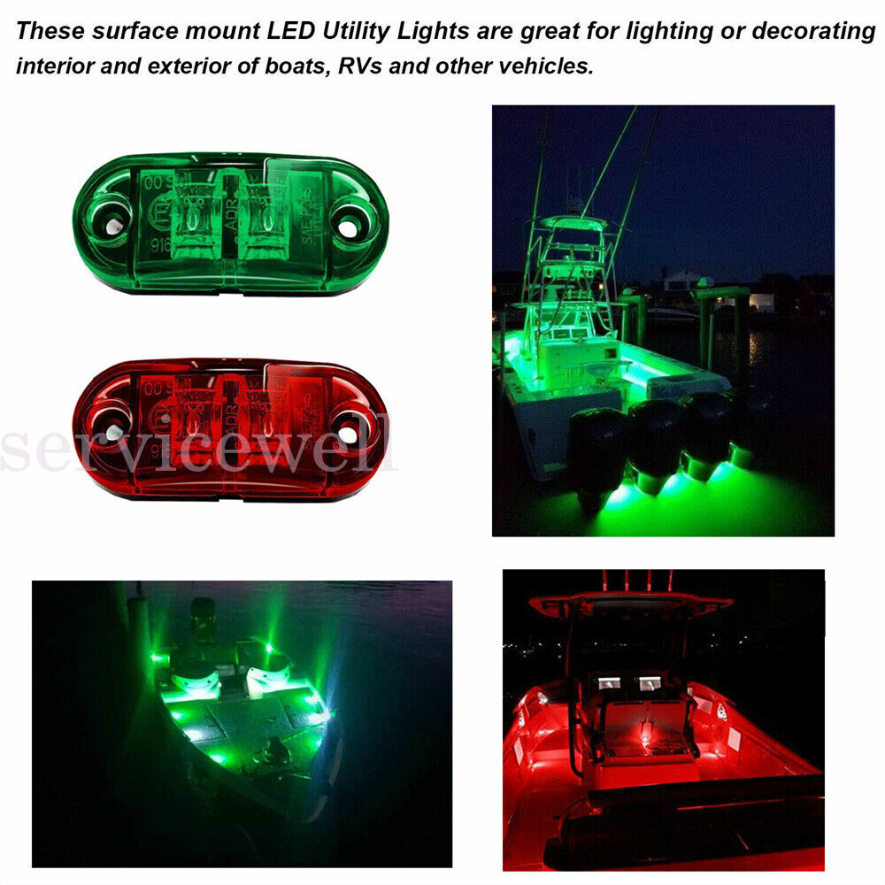 LED Signal Nav Navigation Lights Strip Port Starboard Marine Boat Red & Green