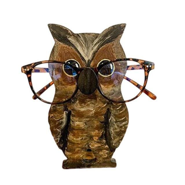 Glasses Stand Christmas Gift Cute Pet Wooden Ornament For Desktop Decor Gift