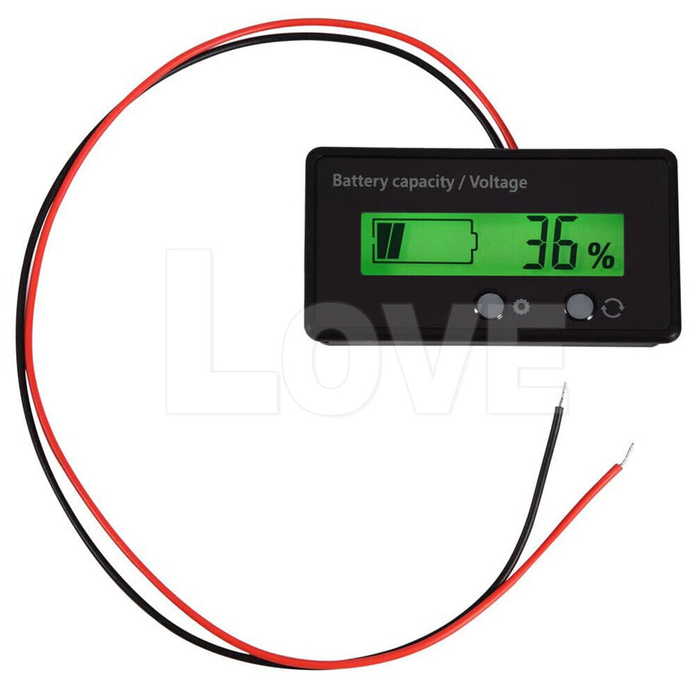 LCD 12V 24V 36V 48V Battery Status Voltage Voltmeter Monitor Meter Caravan NEW