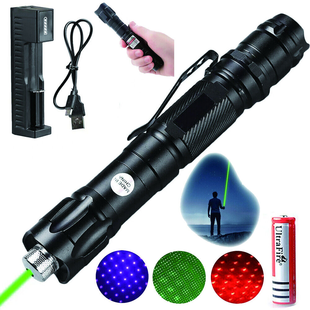 5000m Red Green Laser Pointer Pen Light USB Rechargeable Visible Lazer Torch Pen