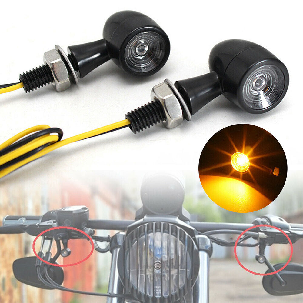 Mini LED Motorcycle Turn Signal Bullet Indicator Amber Light Amber Running Lamp