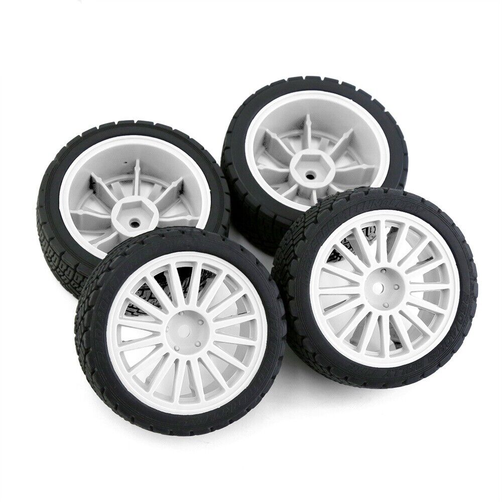 For HPI KYOSHO Tamiya 1:10 WRC TT02 XV01 RC Car 4PCS Tyre Drift Wheel Hub Tires