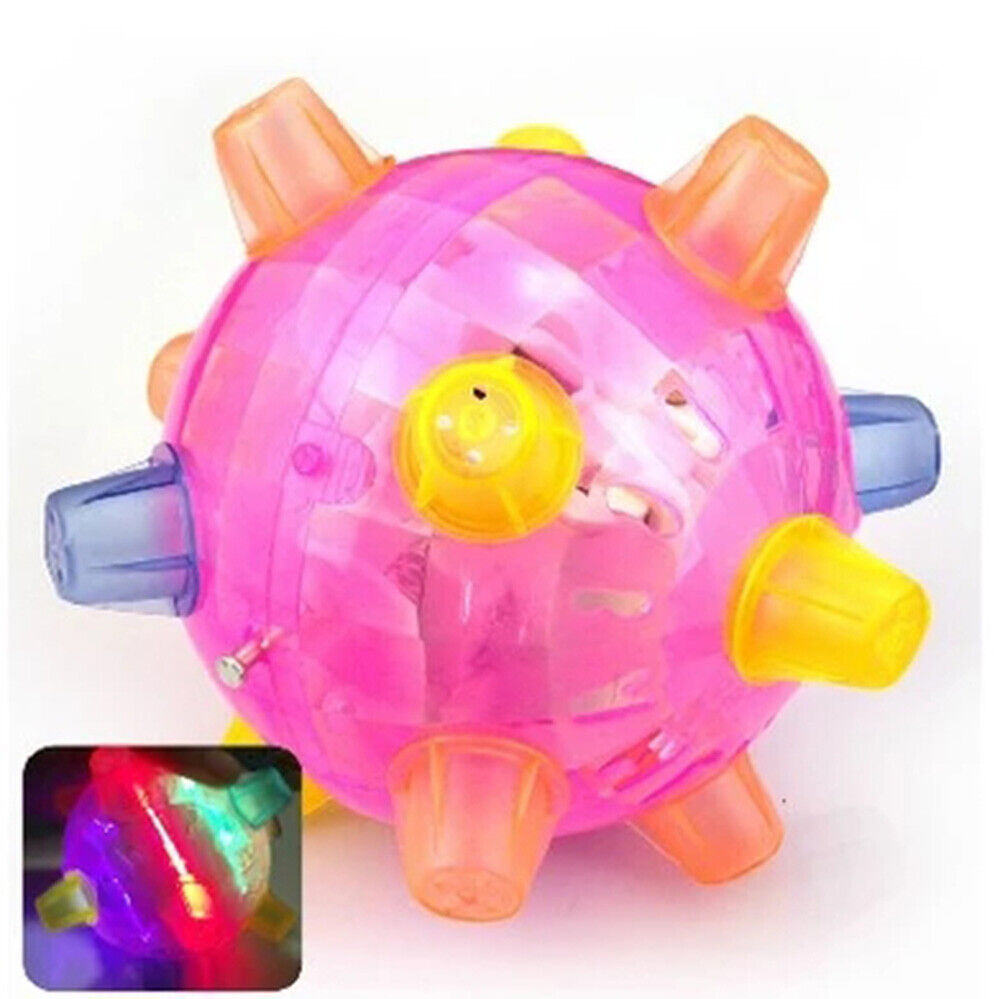 Pet LED Activation Flashing Music Dog Light Jumping Ball Bouncing Vibrating Toys