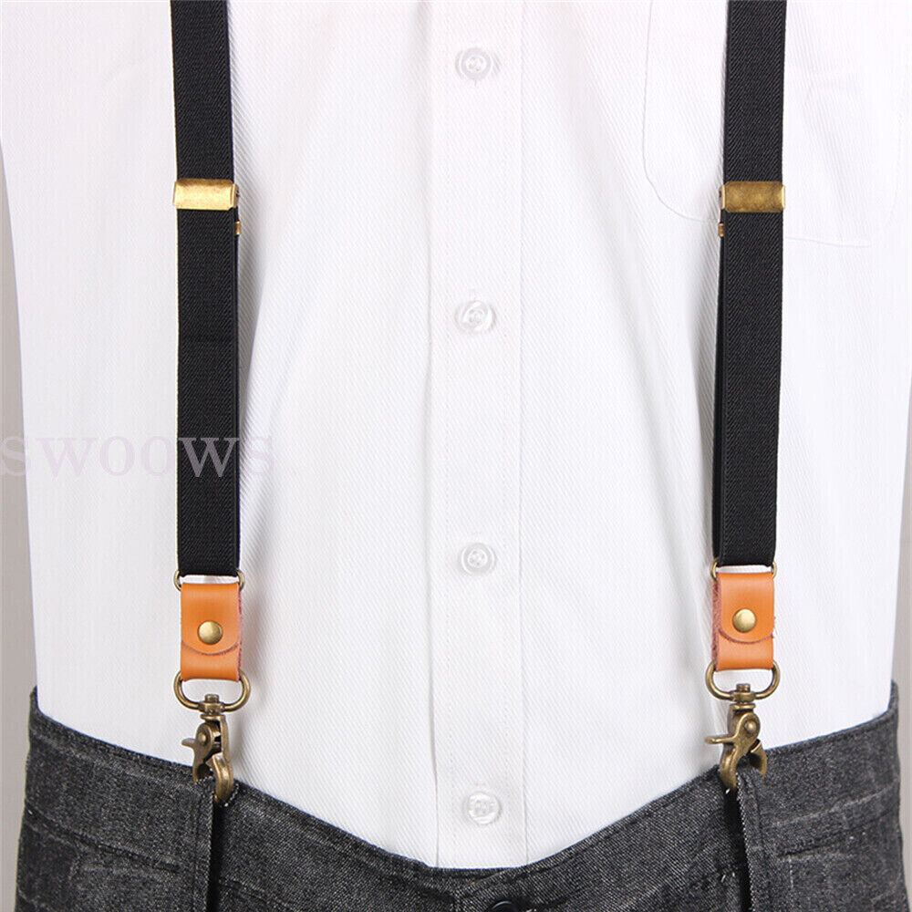 3 Hooks Hanging Pants Clip Suspenders Clips Tie Suspenders Adjustable Braces NEW