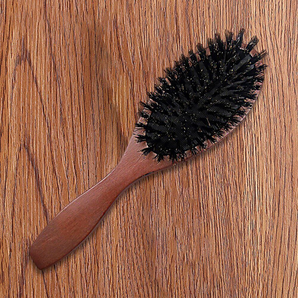 Natural Boar Bristle Brush Comb Anti-static Hairdressing Hair Styling Comb