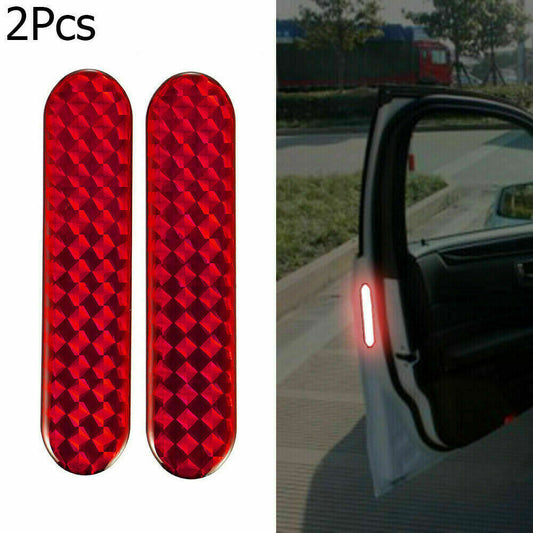 2x Red Reflective Safety Warning Strip Tape Car Door Bumper Stickers Accessories