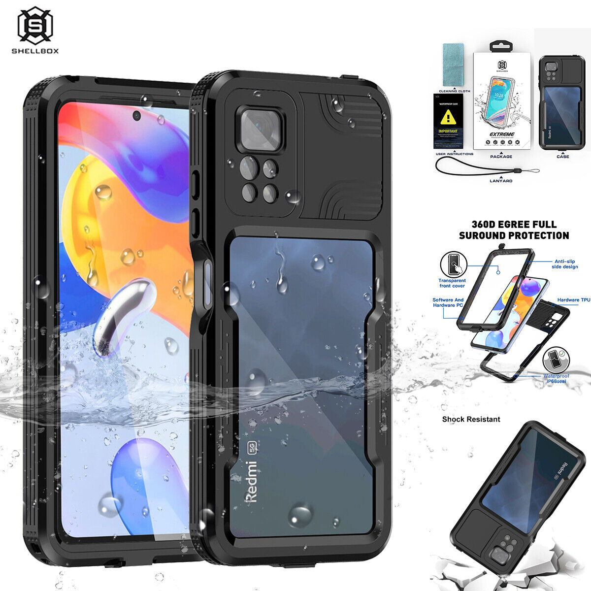 For Xiaomi Redmi Note 11 Pro Waterproof Case Shock Resistant Underwater Cover