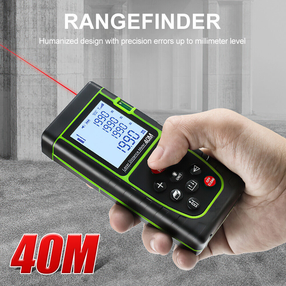 Laser Point Measure Distance Meter Range Finder 40m 130FT Handheld Digital Tool