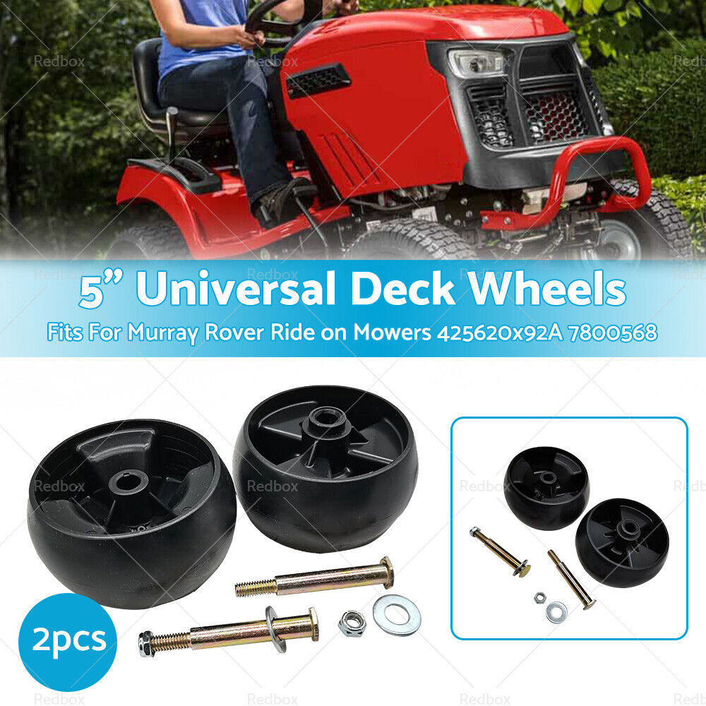 2x 5" Universal Deck Wheels for Murray Rover Ride on Mowers 425620x92A 42581x50D