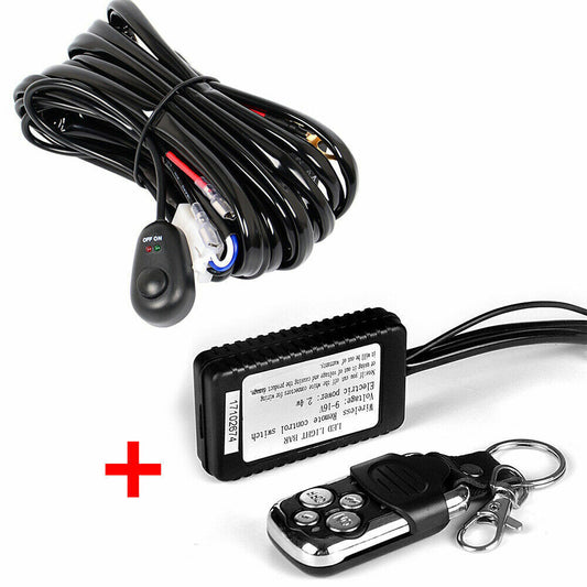 Remote Control Wiring Harness Kit Switch ON/OFF Strobe Relay Fuse For Light Bar