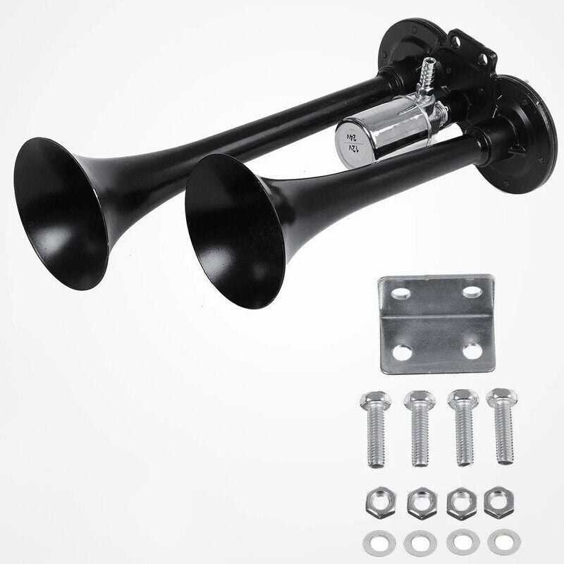 Universal 600DB Electric Dual Trumpet Car Air Horn Compressor Train Loud Speaker