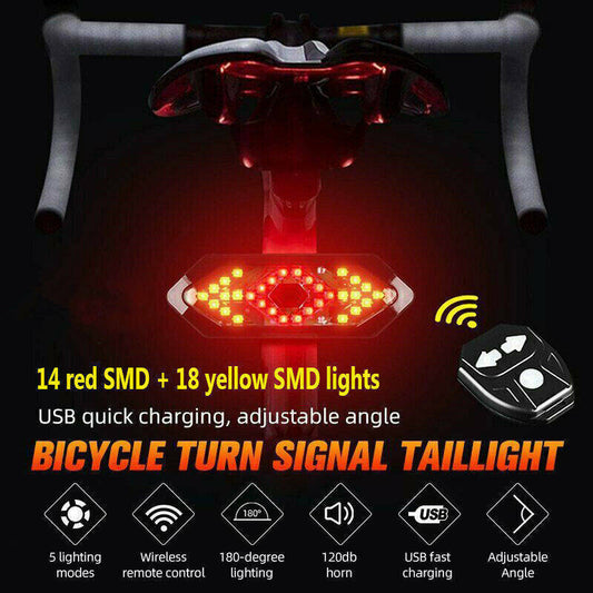 Wireless Remote Bike Rear Light LED Indicator Bicycle Turn Signal Taillight XL