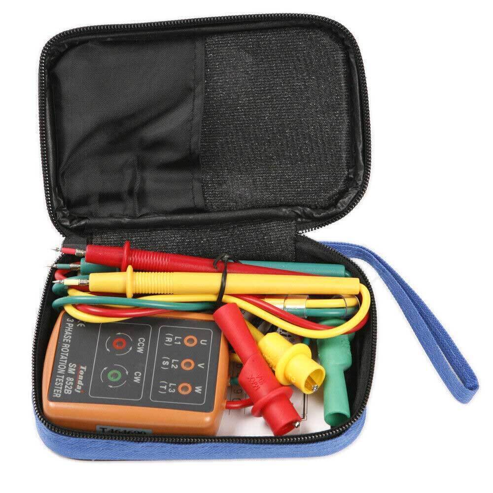 Phase Tester Detector 852B 60~600V 20Hz-400Hz AC Three-phase Sequence Indicator