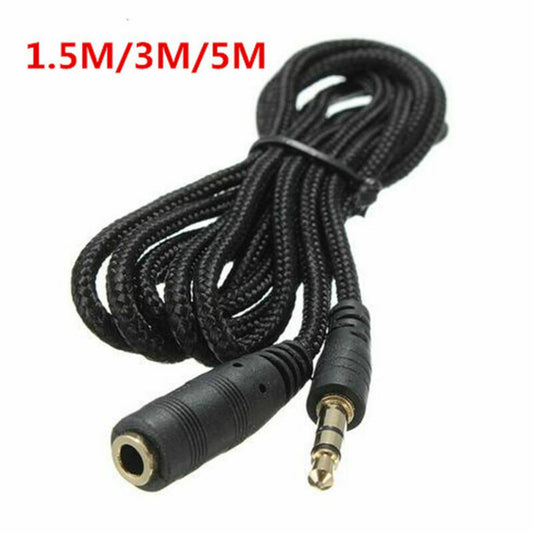 1.5M/3M/5M 3.5mm Jack Headphone Earphone Socket Extension Stereo AUX Cable Lead