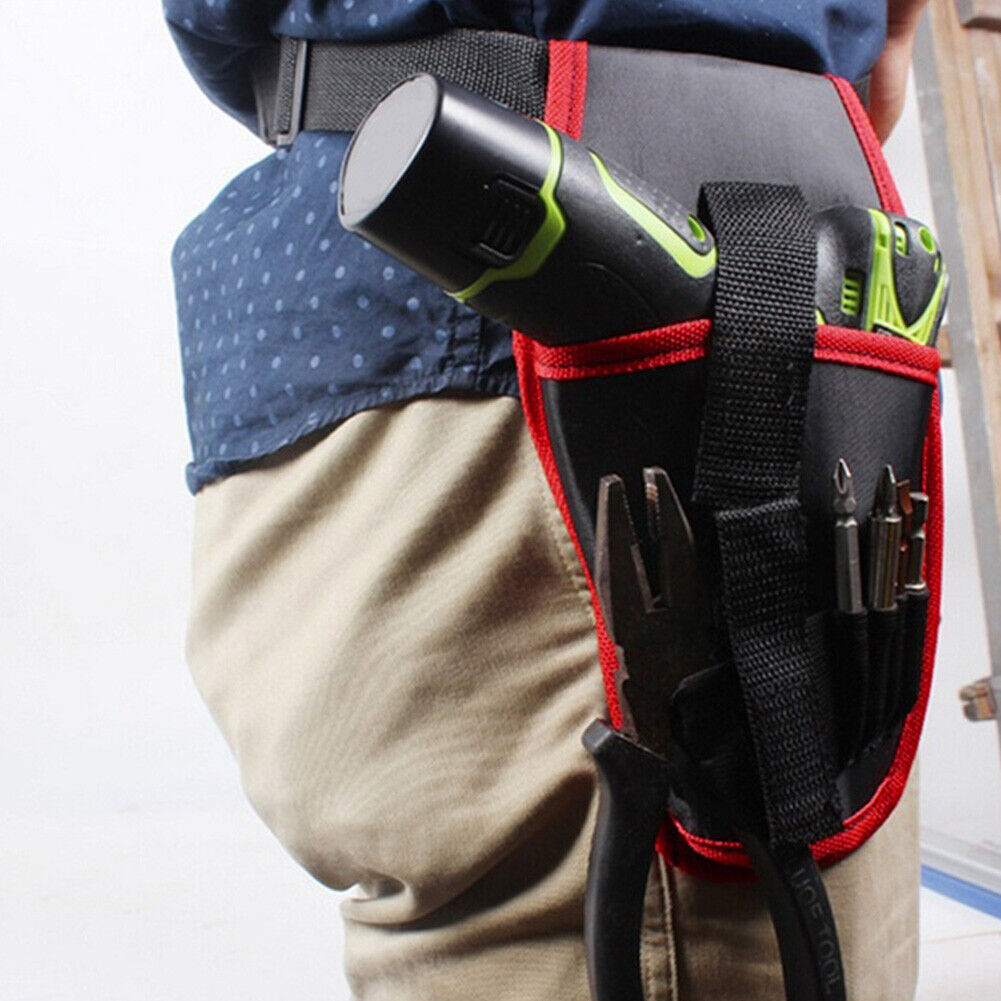 Set Drill Holster Tool Belt Pouch Bit Holder Hanging Waist Bag Drill STOCK