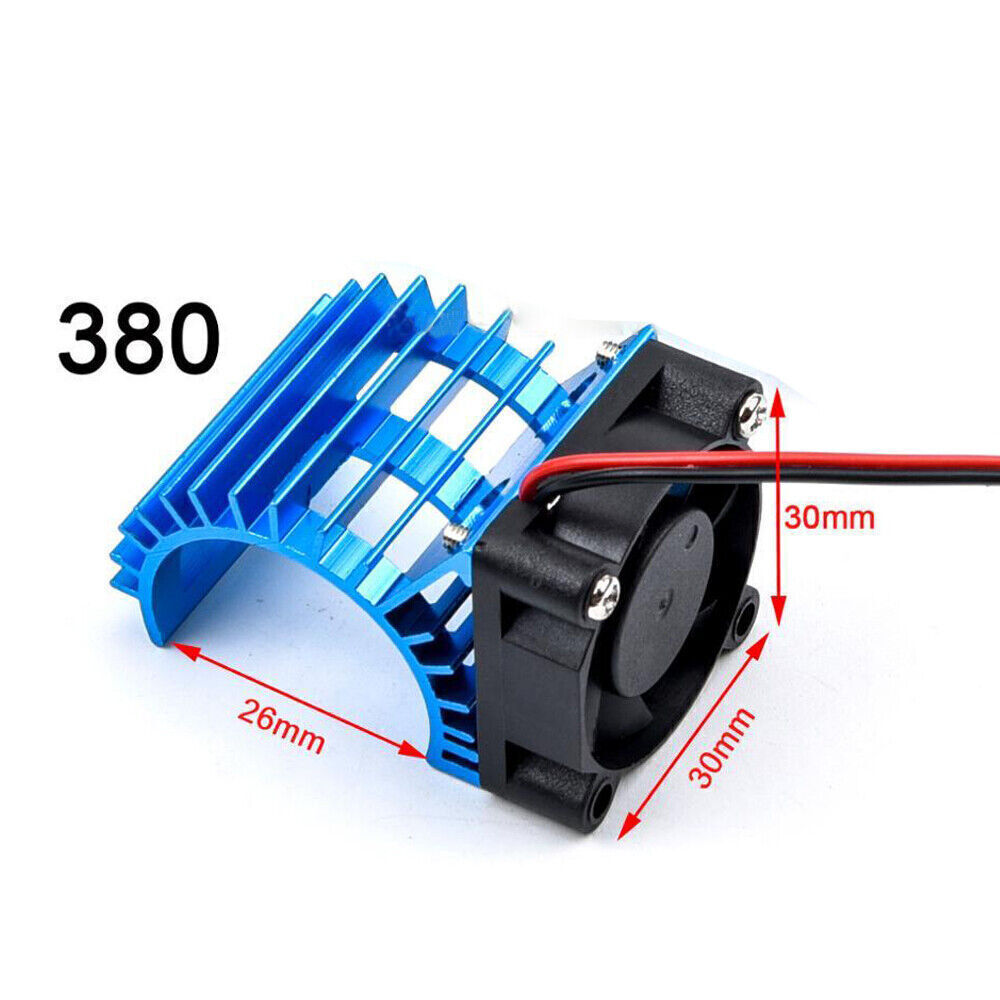 380/540 Motor Proof Cover Heatsink w/Cooling Fan for 1/8 1/10 Electric RC Car